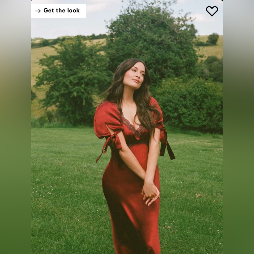 Reformation x Kacey Musgraves Red Stella Silk Dress